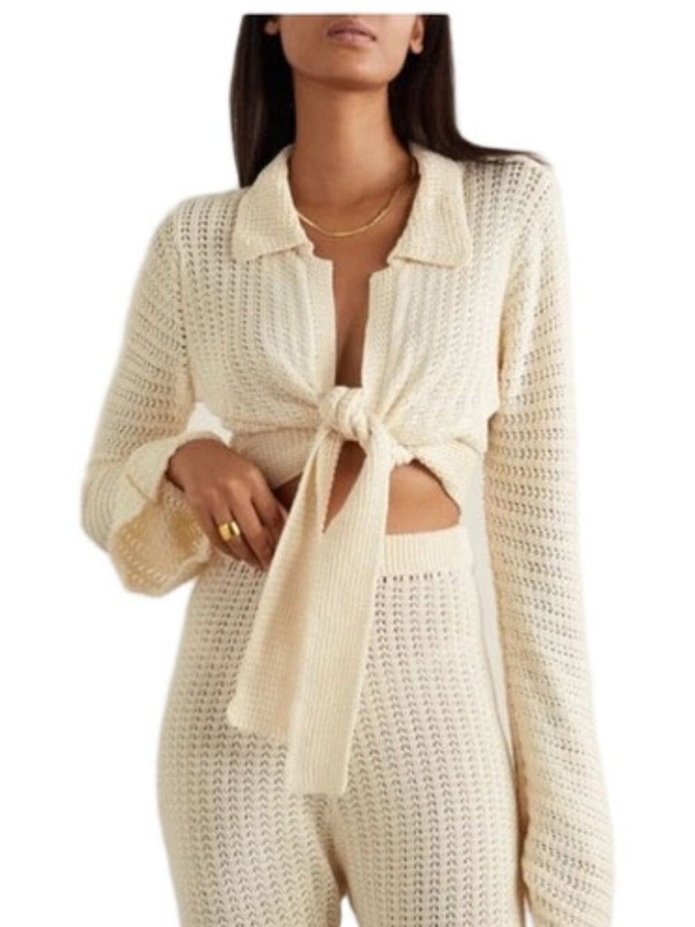 Savannah Morrow Halle open knit organic top